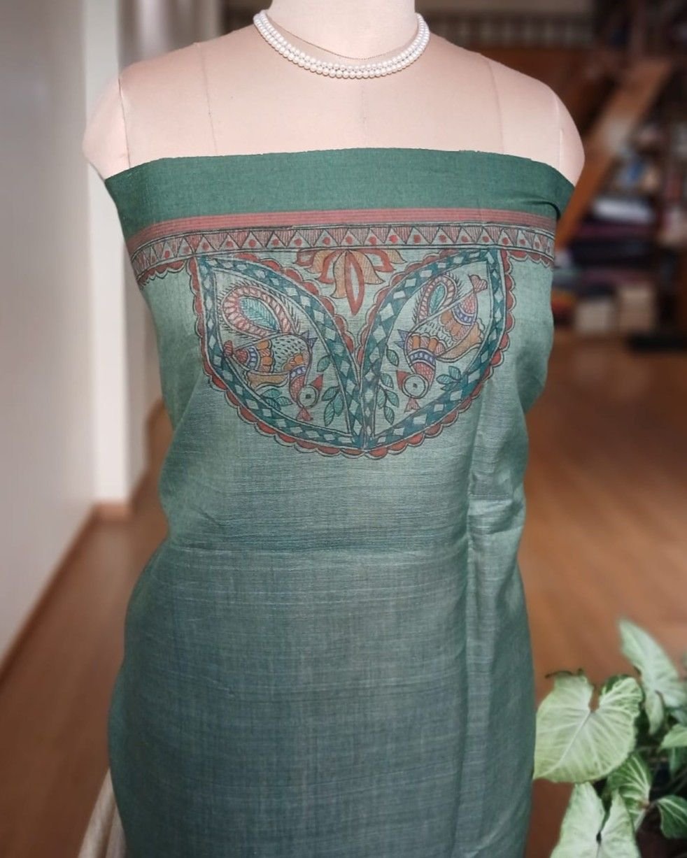 Madhubani on Tussar Silk – (MADT0020) - Image 13