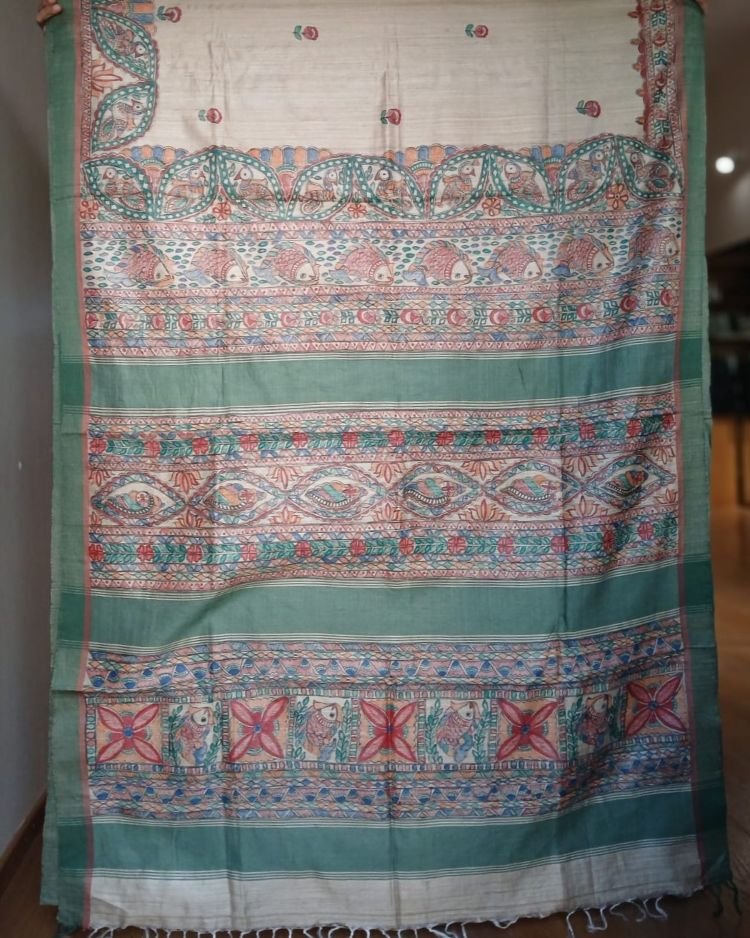 Madhubani on Tussar Silk – (MADT0020) - Image 10