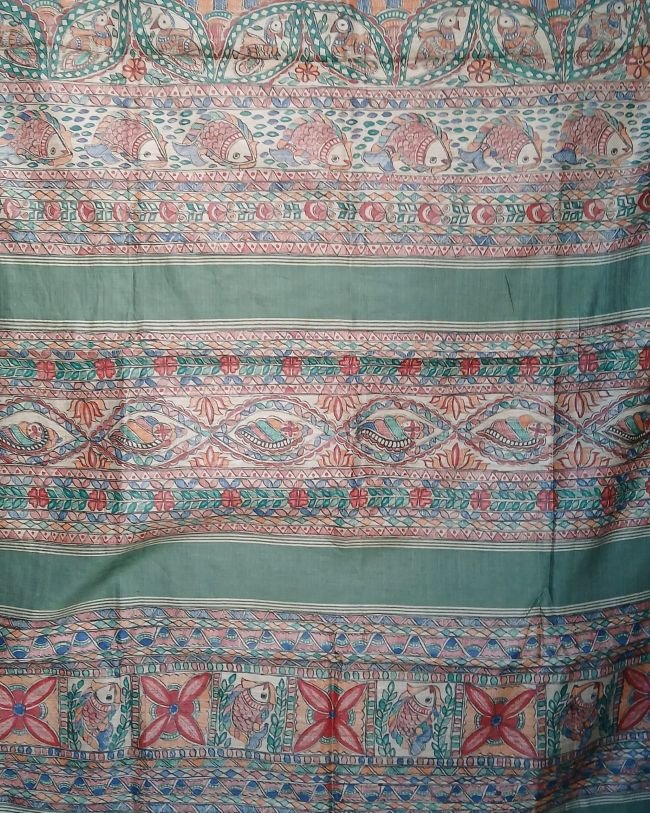 Madhubani on Tussar Silk – (MADT0020) - Image 11
