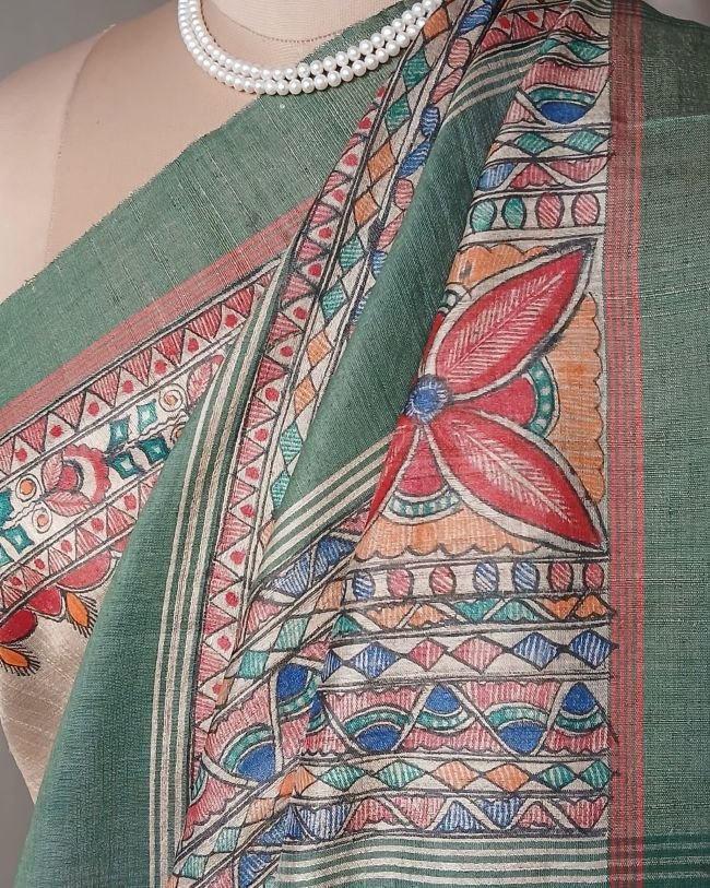 Madhubani on Tussar Silk – (MADT0020)