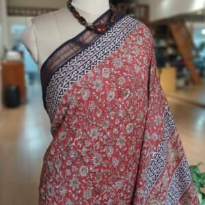 Pedana Silk-Cotton Kalamkari saree - (PSKS0010)