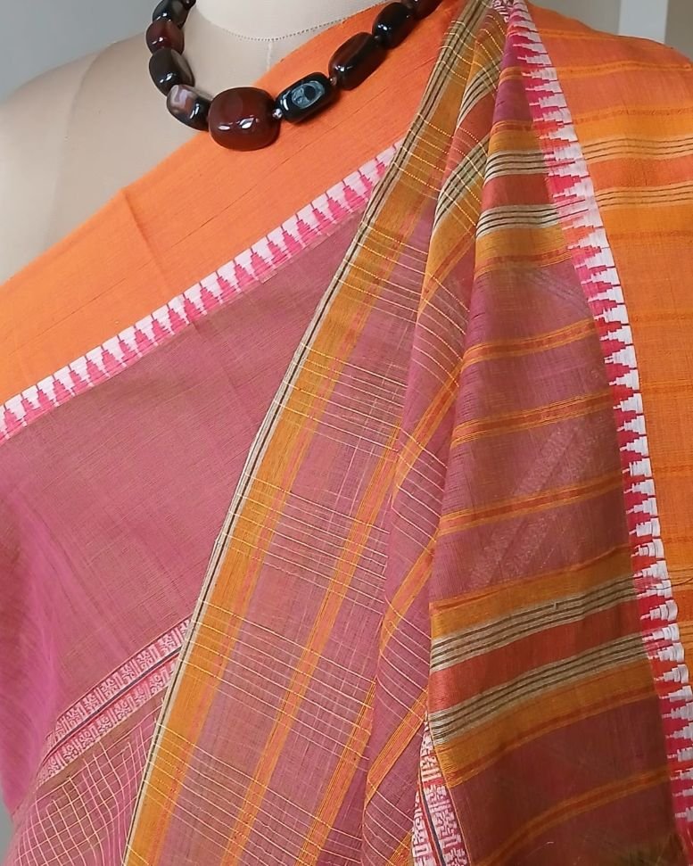 Handloom Cotton Saree from Narayanpet in Telangana – (HCSN0009)