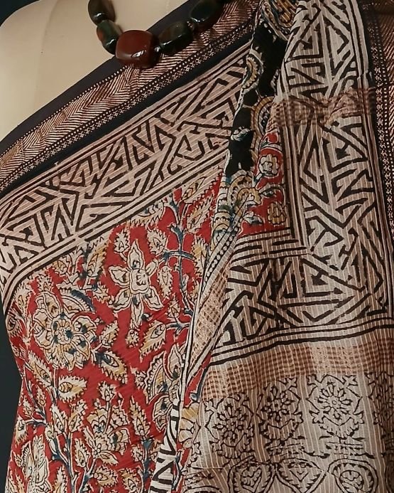 Pedana Silk-Cotton Kalamkari saree – (PSKS0016)