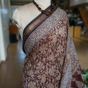 Pedana Silk-Cotton Kalamkari saree – (PSKS0012)