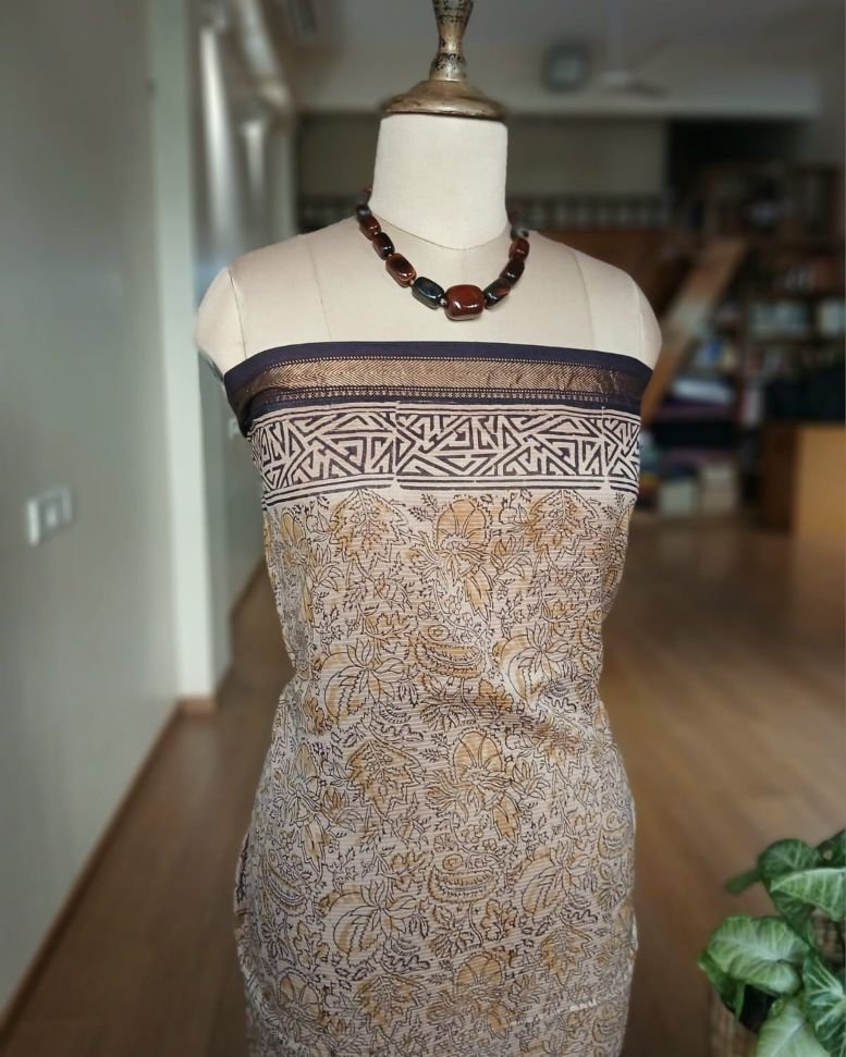 Pedana Silk-Cotton Kalamkari saree – (PSKS0011) - Image 8