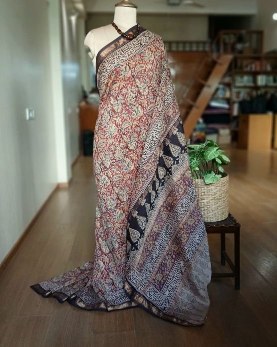 Pedana Silk-Cotton Kalamkari saree – (PSKS0011) - Image 2
