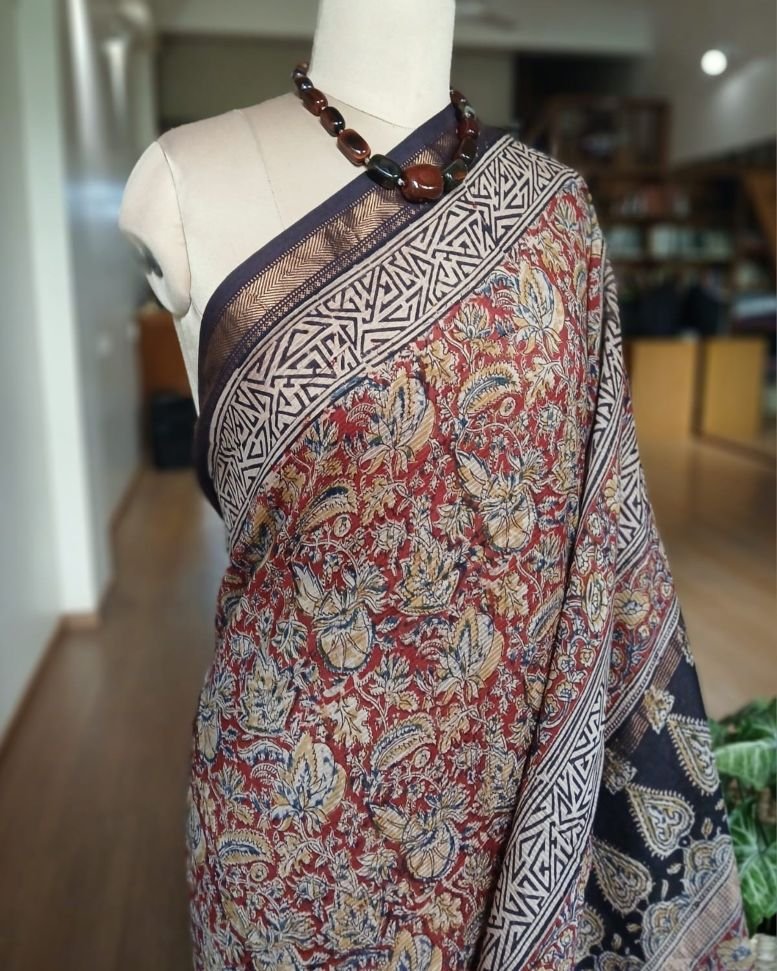 Pedana Silk-Cotton Kalamkari saree – (PSKS0011) - Image 9