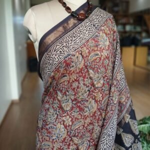 Pedana Silk-Cotton Kalamkari saree – (PSKS0011)