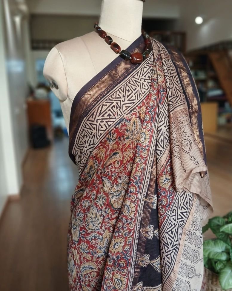 Pedana Silk-Cotton Kalamkari saree – (PSKS0011) - Image 4