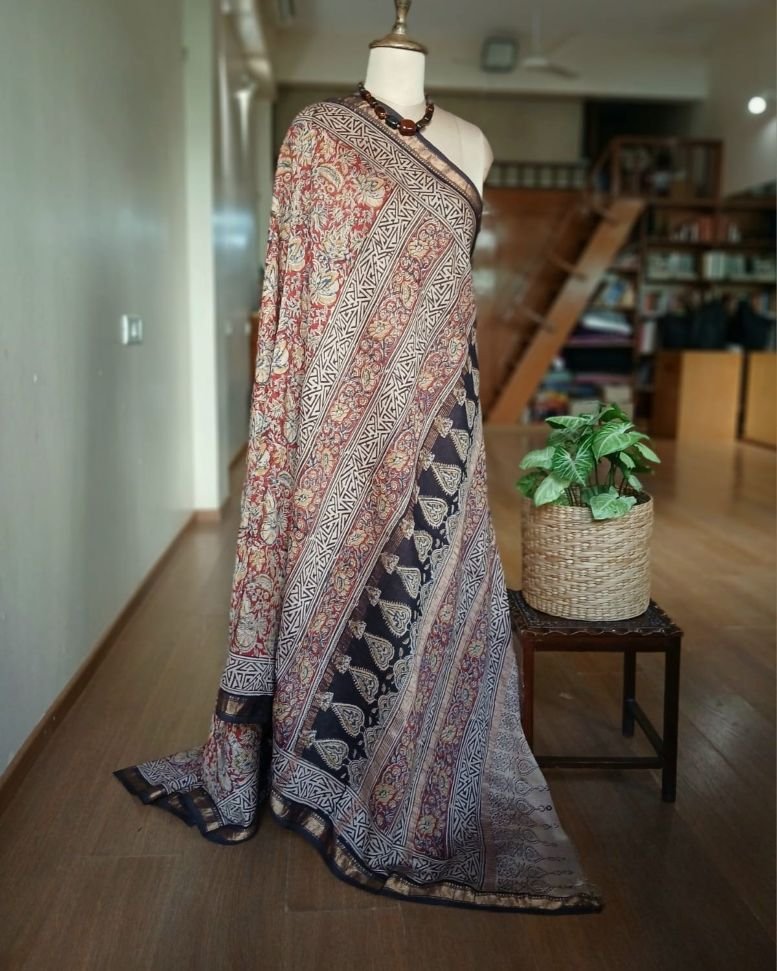 Pedana Silk-Cotton Kalamkari saree – (PSKS0011) - Image 6