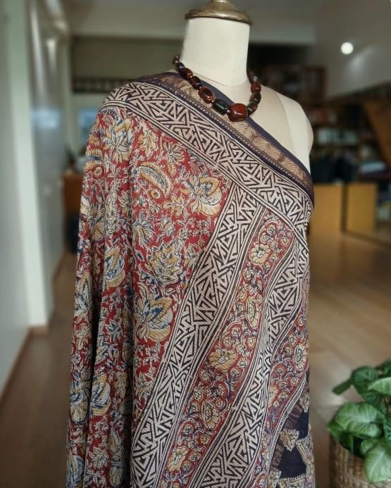 Pedana Silk-Cotton Kalamkari saree – (PSKS0011) - Image 7