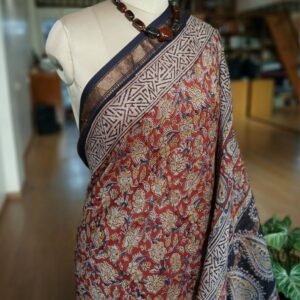 Pedana Silk-Cotton Kalamkari saree – (PSKS0014)