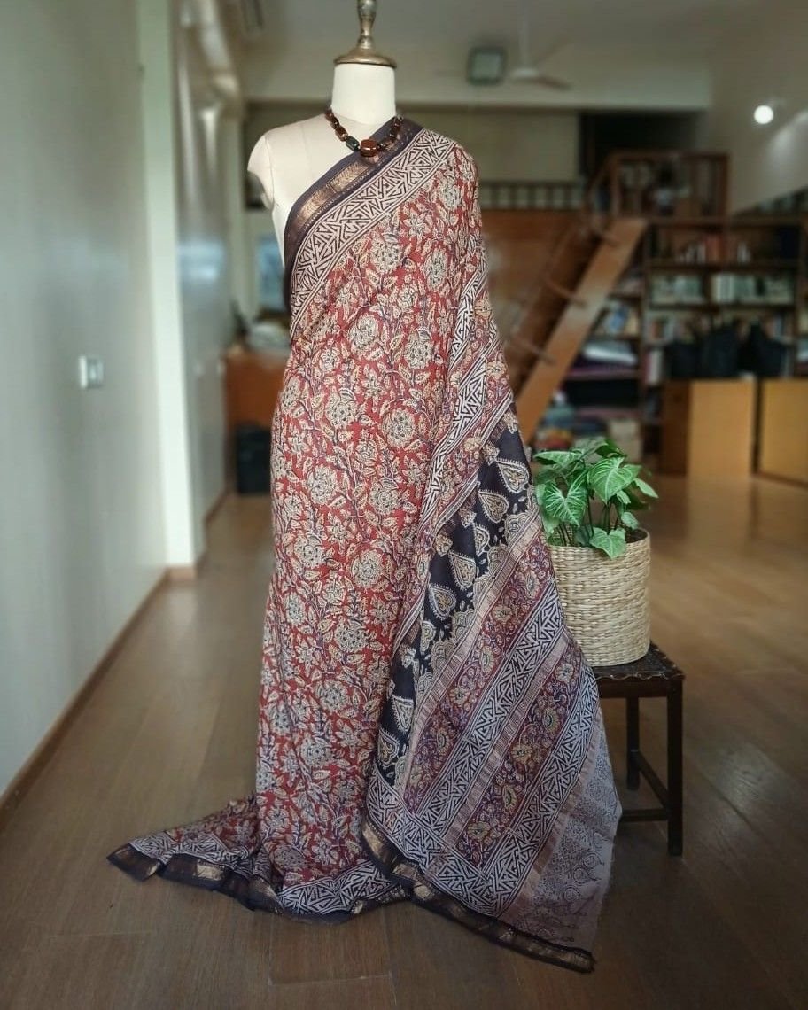 Pedana Silk-Cotton Kalamkari saree – (PSKS0016) - Image 2
