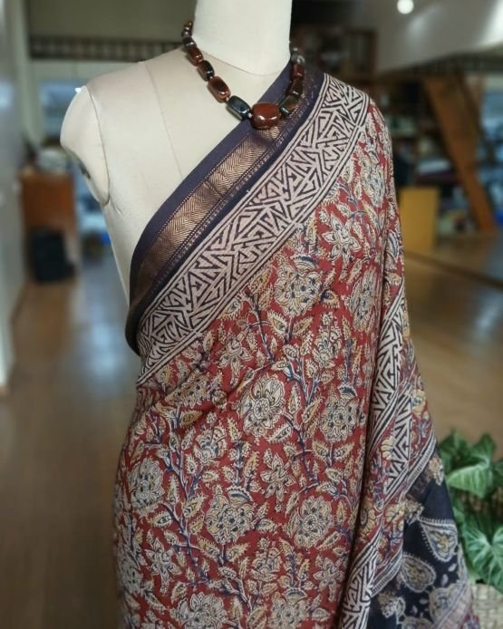 Pedana Silk-Cotton Kalamkari saree – (PSKS0016) - Image 3