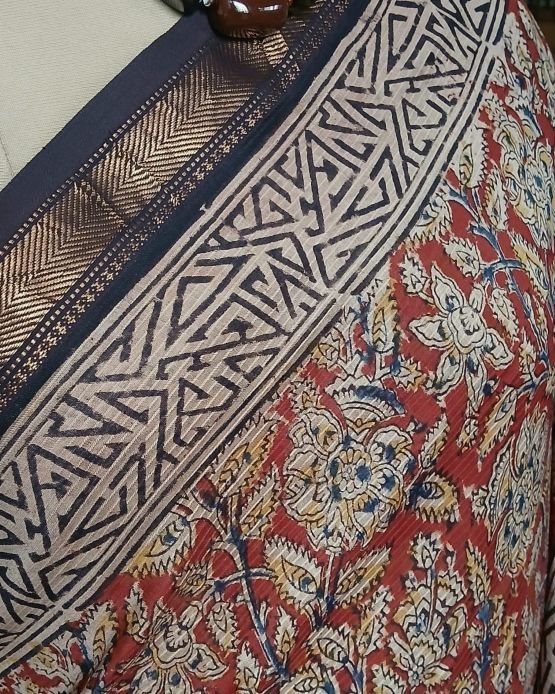 Pedana Silk-Cotton Kalamkari saree – (PSKS0016) - Image 4