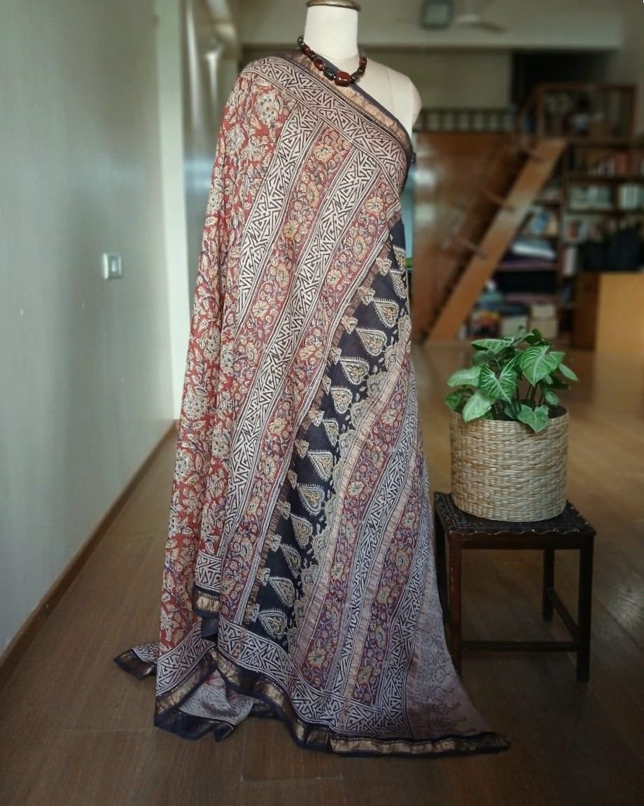 Pedana Silk-Cotton Kalamkari saree – (PSKS0016) - Image 7
