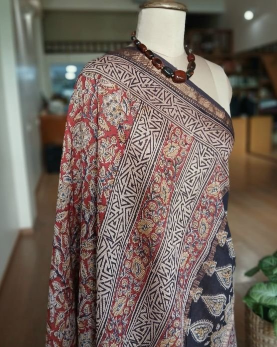 Pedana Silk-Cotton Kalamkari saree – (PSKS0016) - Image 8