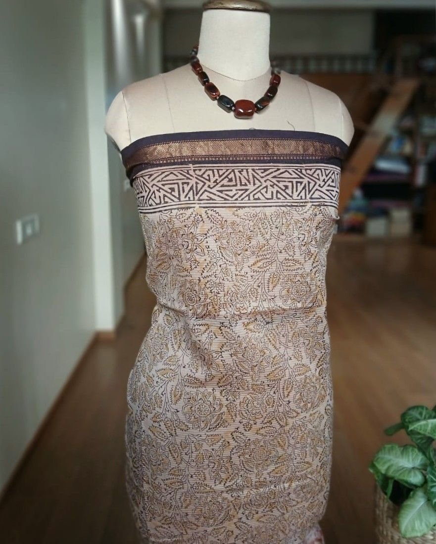 Pedana Silk-Cotton Kalamkari saree – (PSKS0016) - Image 9