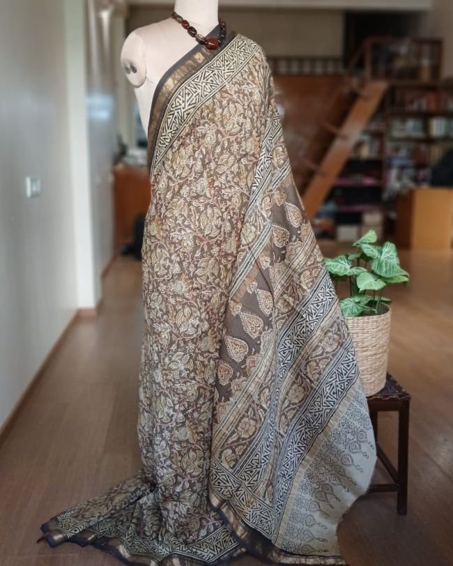 Pedana Silk-Cotton Kalamkari saree – (PSKS0028) - Image 2