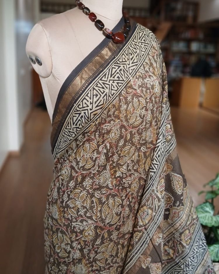 Pedana Silk-Cotton Kalamkari saree – (PSKS0028) - Image 3