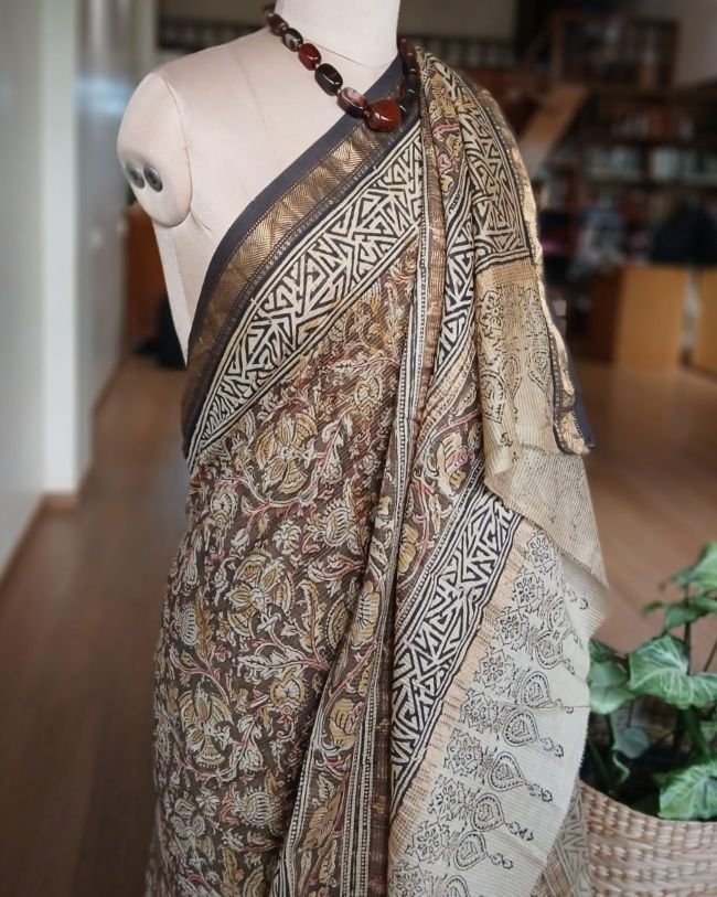 Pedana Silk-Cotton Kalamkari saree – (PSKS0028) - Image 5