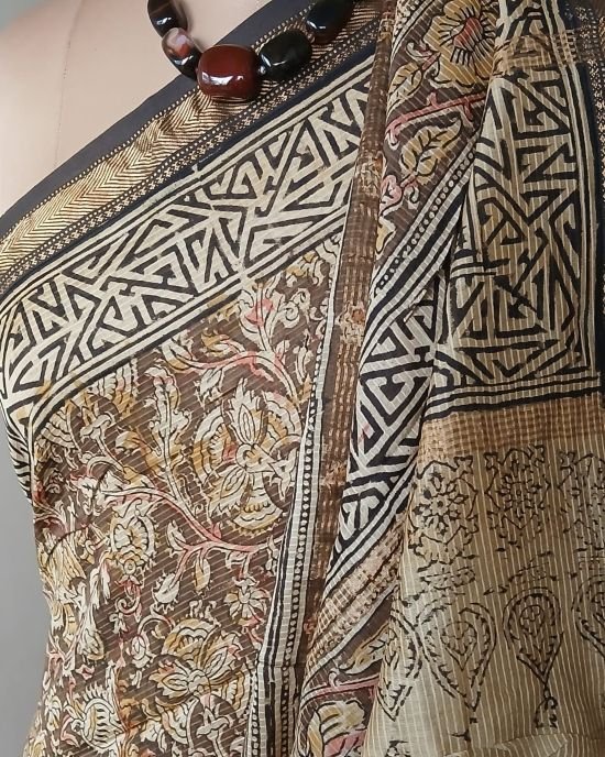 Pedana Silk-Cotton Kalamkari saree – (PSKS0028)