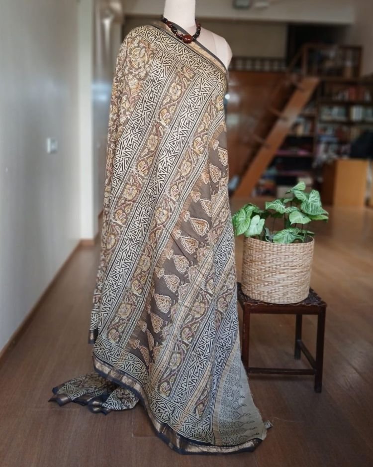 Pedana Silk-Cotton Kalamkari saree – (PSKS0028) - Image 6