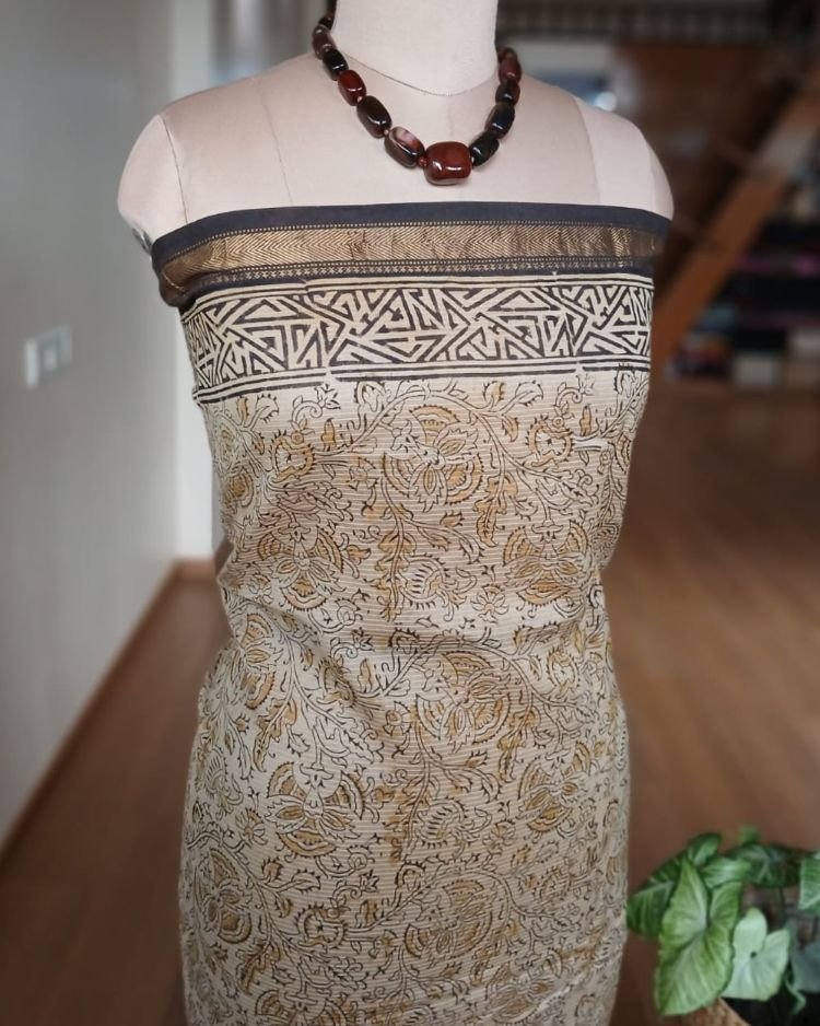 Pedana Silk-Cotton Kalamkari saree – (PSKS0028) - Image 9