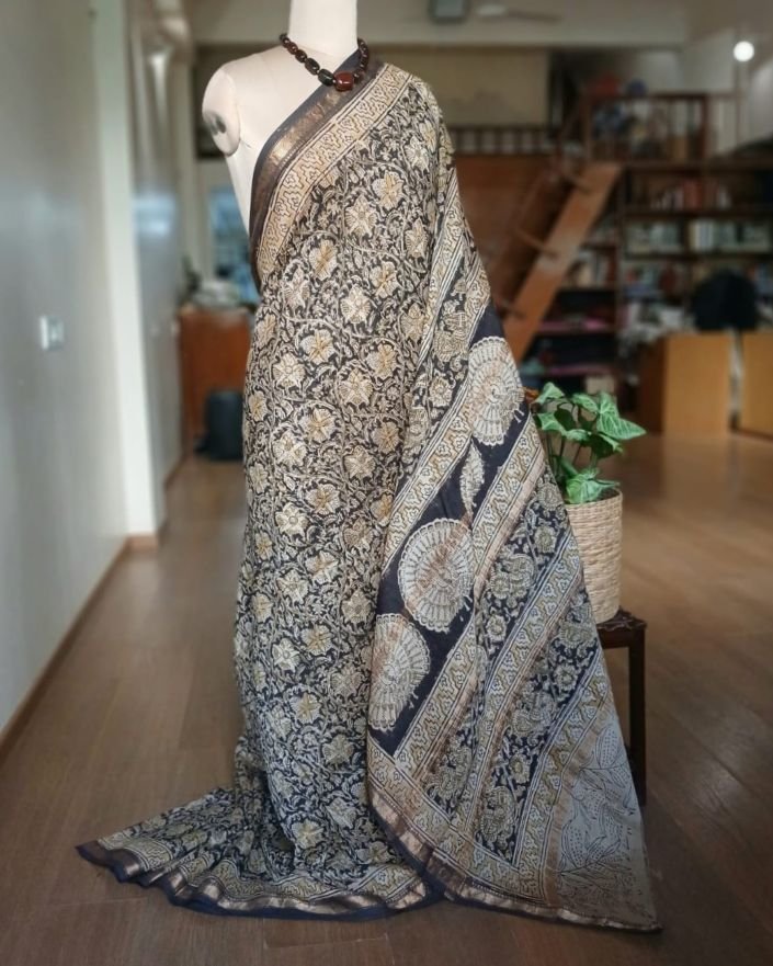 Pedana Silk-Cotton Kalamkari saree – (PSKS0018) - Image 2