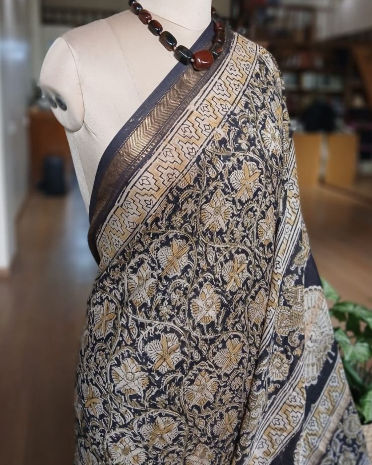 Pedana Silk-Cotton Kalamkari saree – (PSKS0018) - Image 3