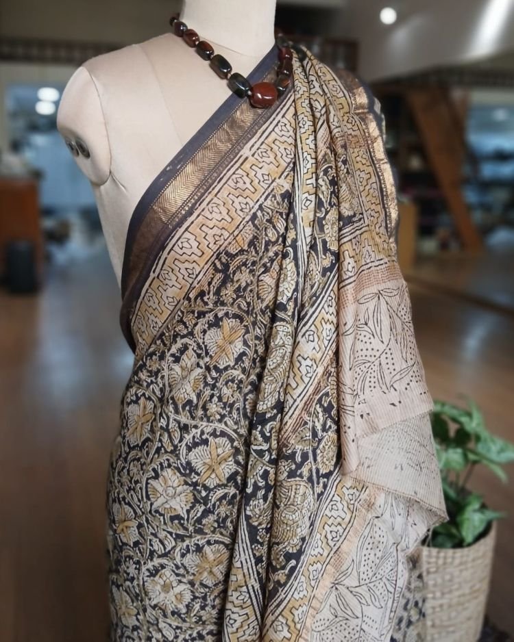 Pedana Silk-Cotton Kalamkari saree – (PSKS0018) - Image 5