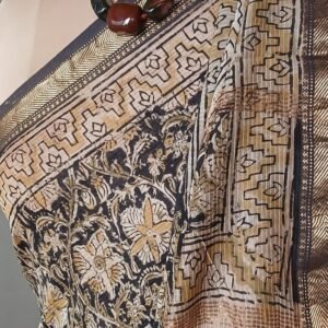 Pedana Silk-Cotton Kalamkari saree – (PSKS0018)