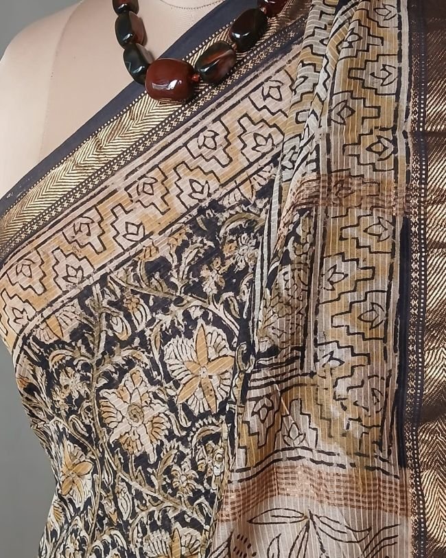 Pedana Silk-Cotton Kalamkari saree – (PSKS0018)