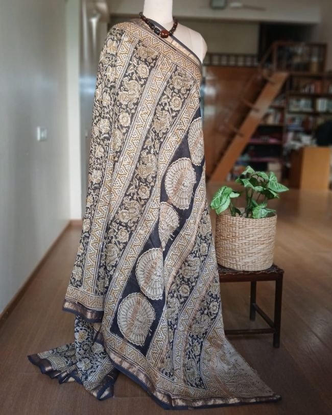 Pedana Silk-Cotton Kalamkari saree – (PSKS0018) - Image 6