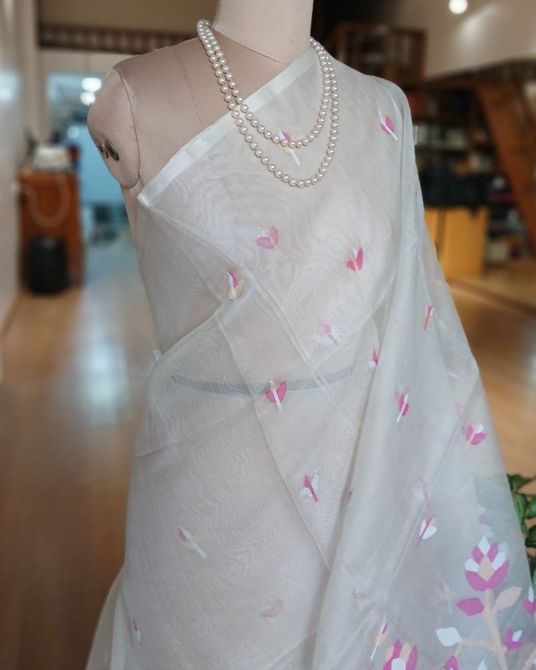 Handweave Jamdani Silk Saree – (SJMS1125) - Image 2