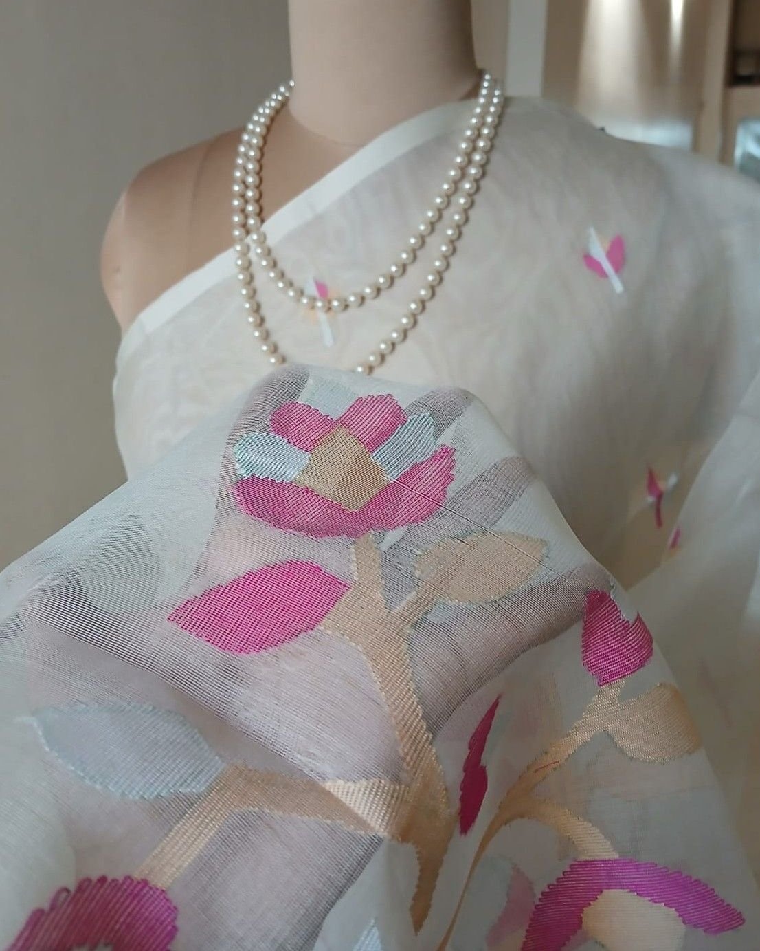 Handweave Jamdani Silk Saree – (SJMS1125) - Image 3