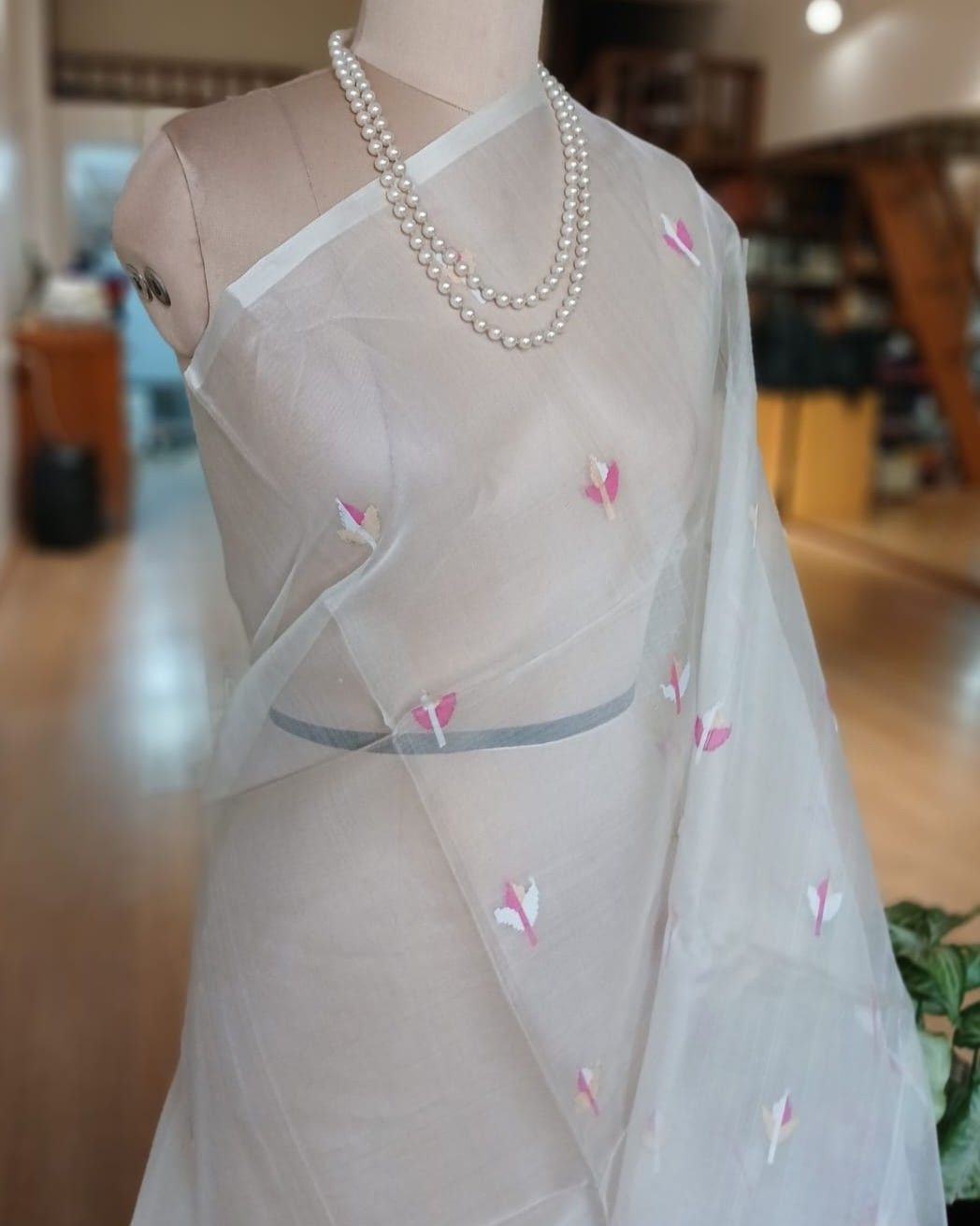 Handweave Jamdani Silk Saree – (SJMS1125) - Image 4