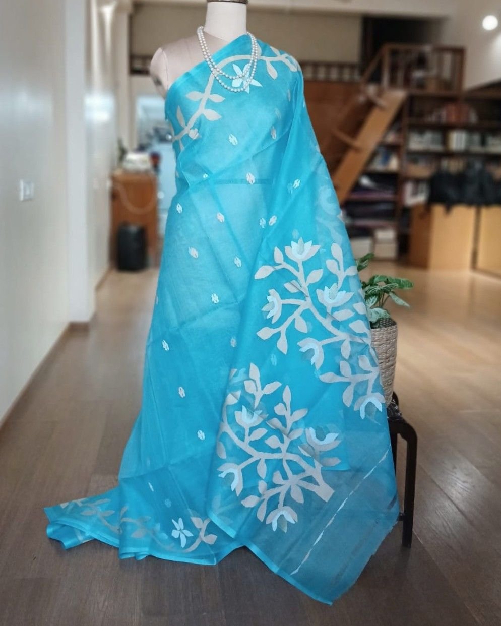 Handweave Jamdani Silk Saree – (SJMS1126)