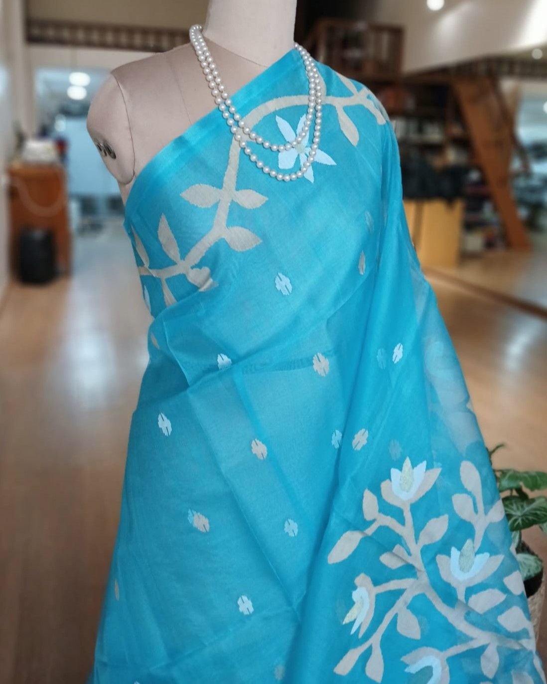 Handweave Jamdani Silk Saree – (SJMS1126) - Image 2