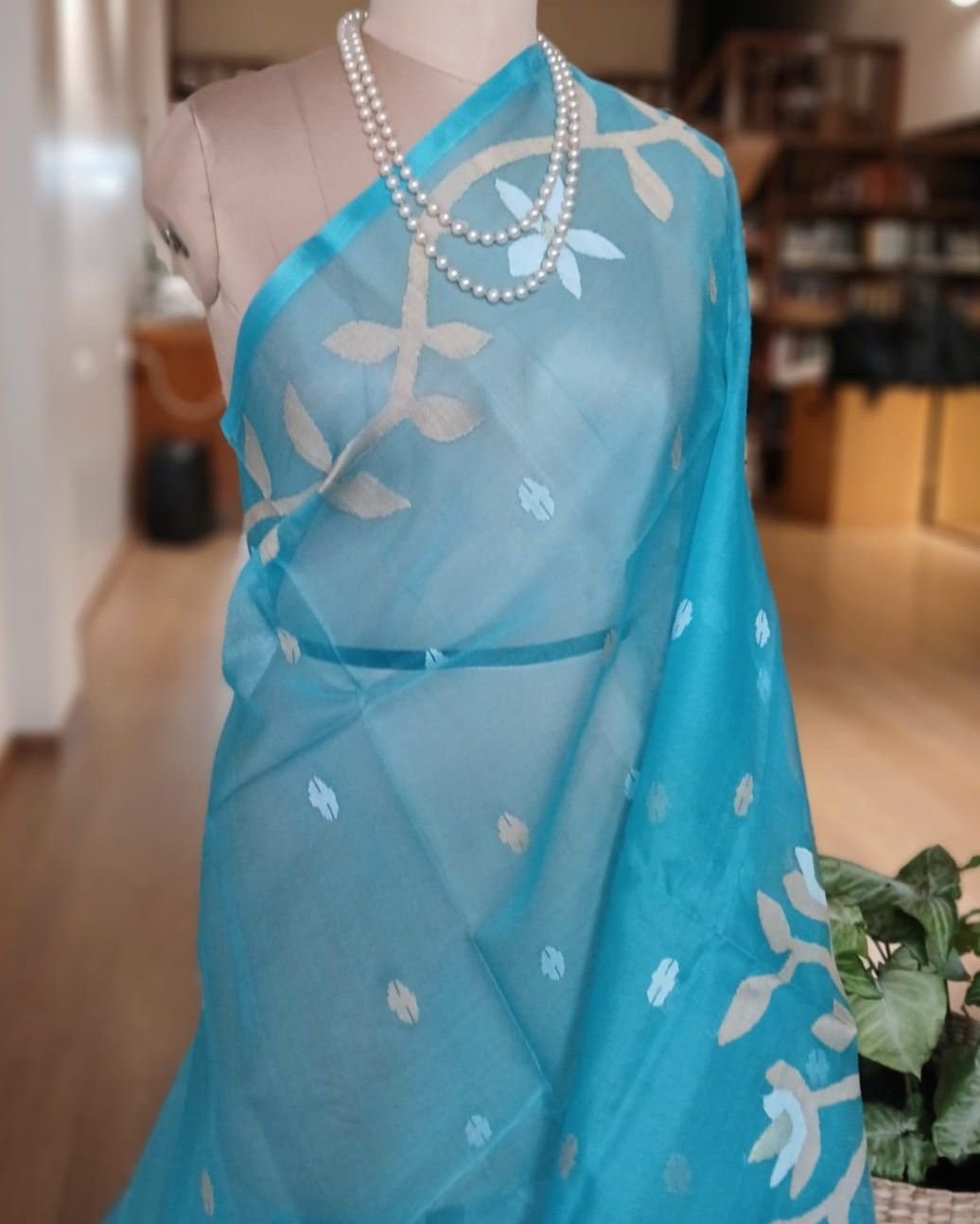 Handweave Jamdani Silk Saree – (SJMS1126) - Image 4