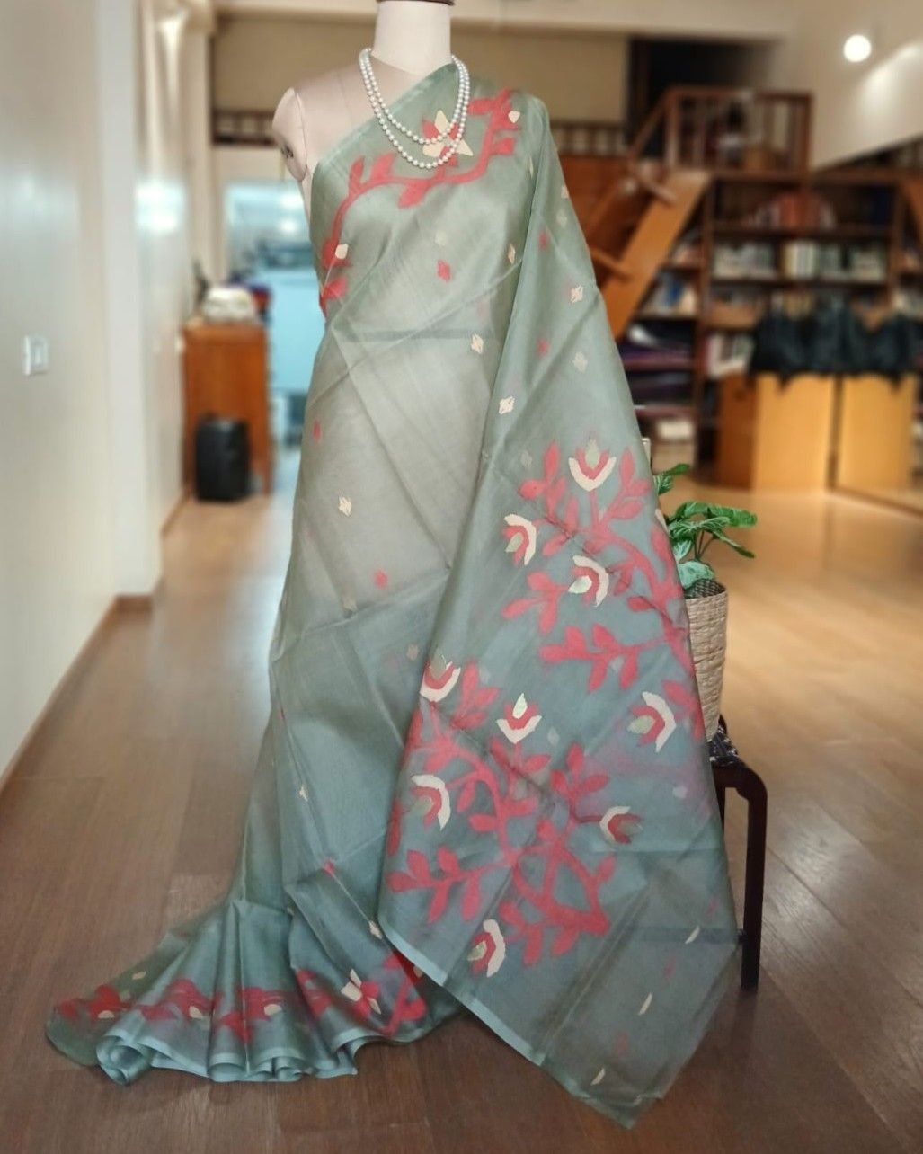 Handweave Jamdani Silk Saree – (SJMS1128)