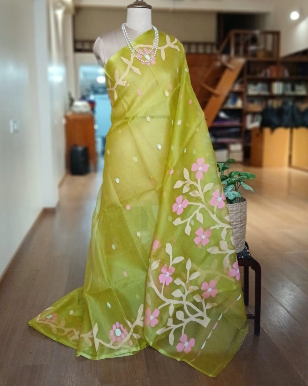 Handweave Jamdani Silk Saree – (SJMS1129)