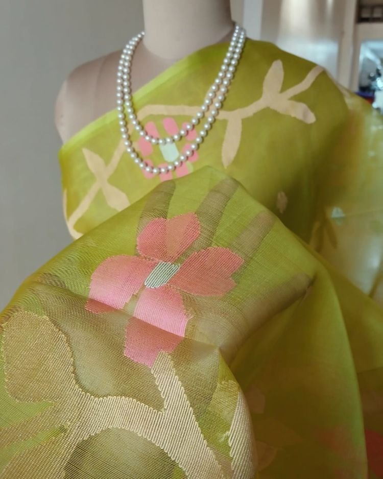 Handweave Jamdani Silk Saree – (SJMS1129) - Image 3