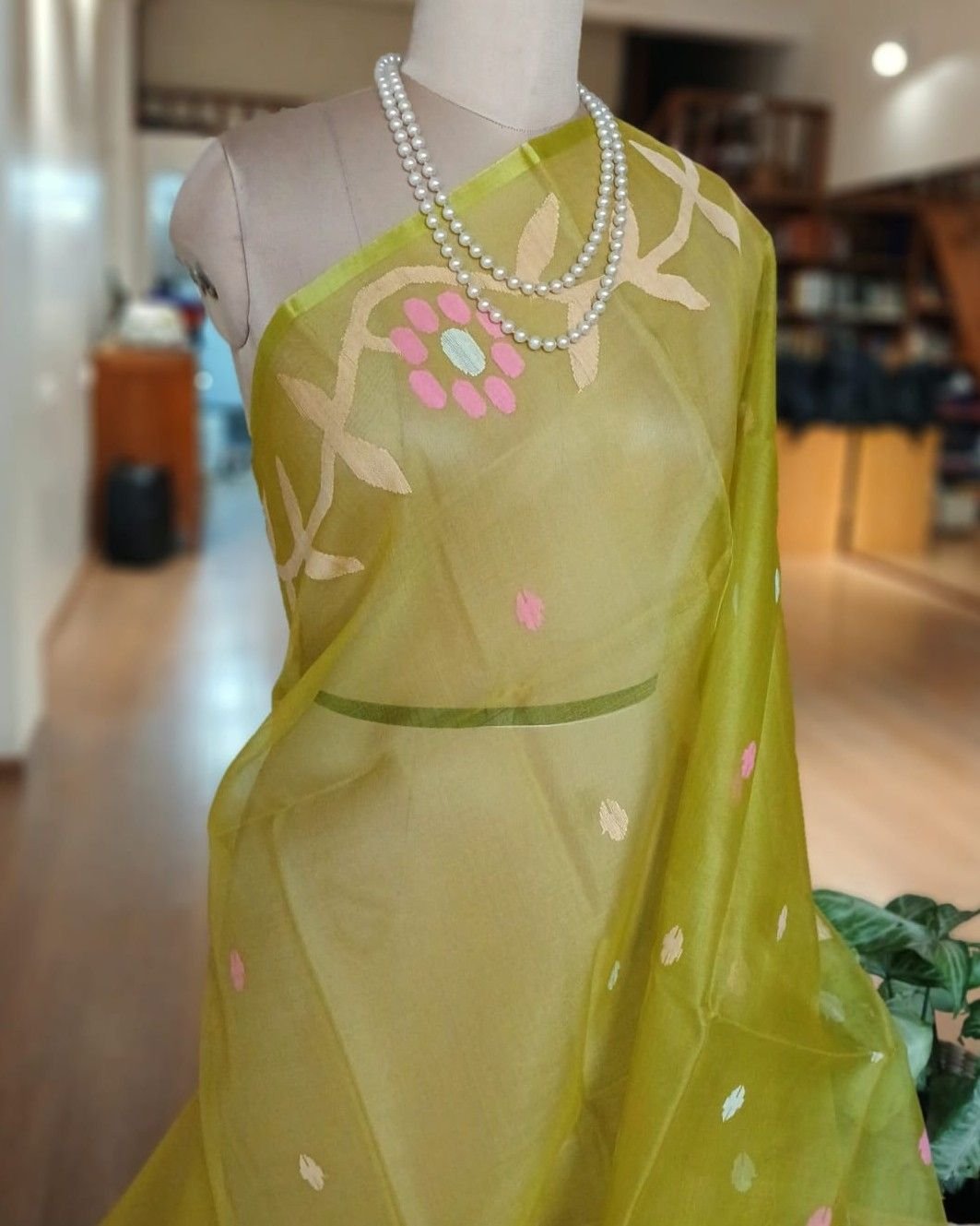 Handweave Jamdani Silk Saree – (SJMS1129) - Image 4