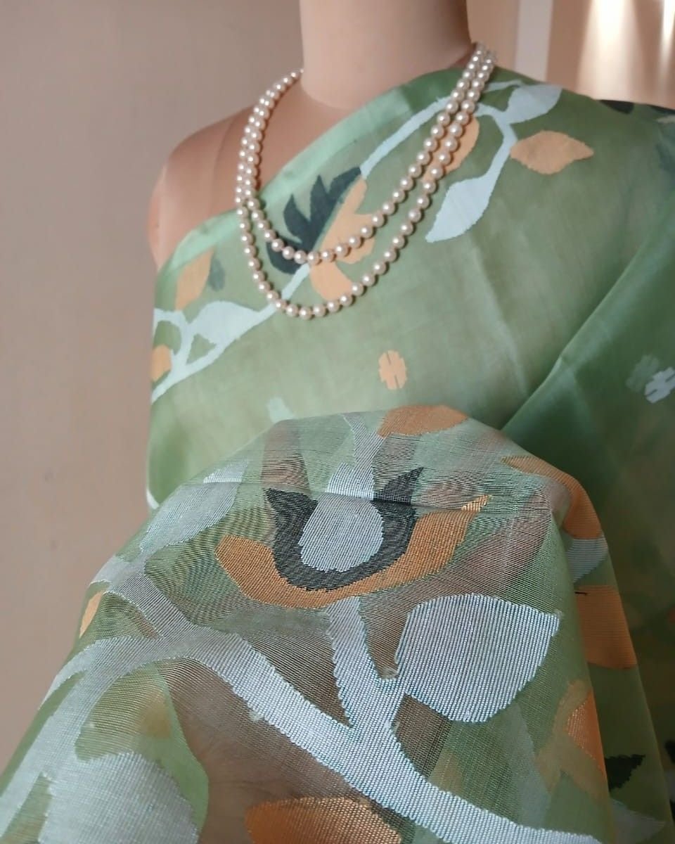 Handweave Jamdani Silk Saree – (SJMS1131) - Image 3