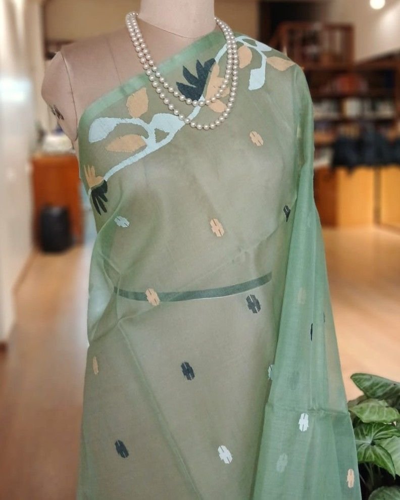 Handweave Jamdani Silk Saree – (SJMS1131) - Image 4