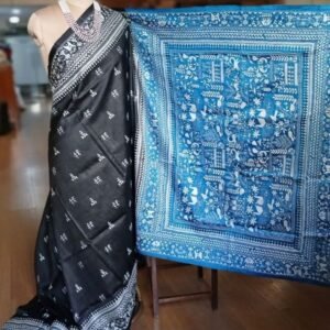 Santiniketan Kantha Saree in pure Bisnupuri Silk – (SNBK1045)