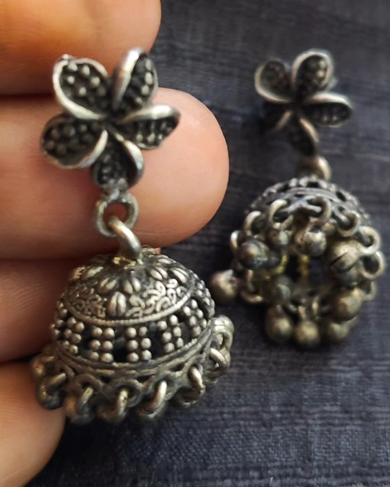 Silver Jhumka - (STDS0003) - Image 2
