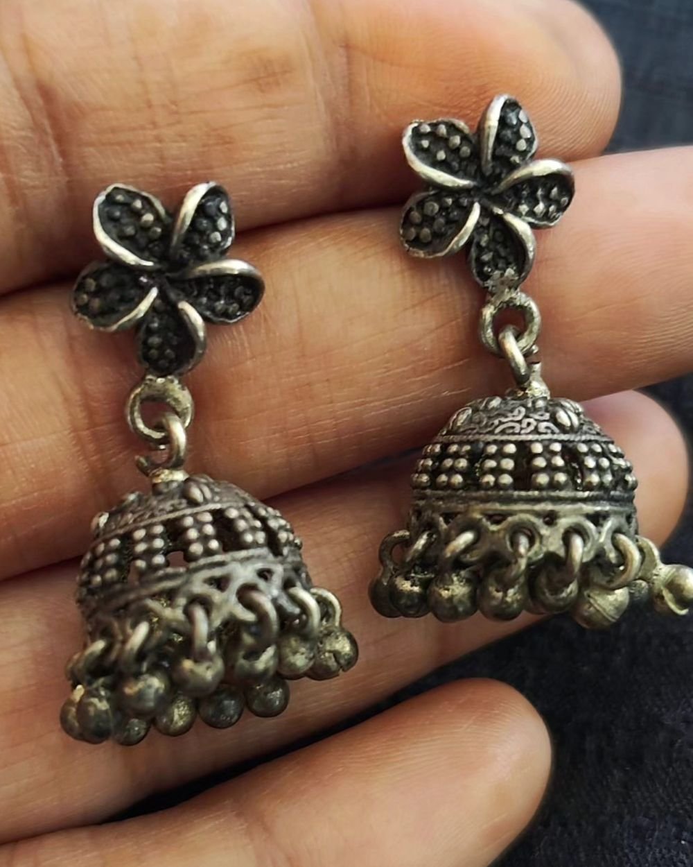 Silver Jhumka - (STDS0003) - Image 3