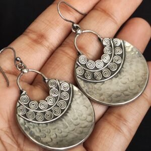 Silver danglers with Rawa Granulation handmade in Jaipur - (STDS0008)